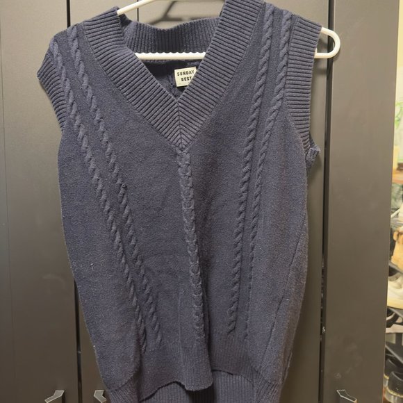 Aritzia, Sunday Best Peggy Sweater Vest - Like New, Navy Blue - Picture 1 of 2